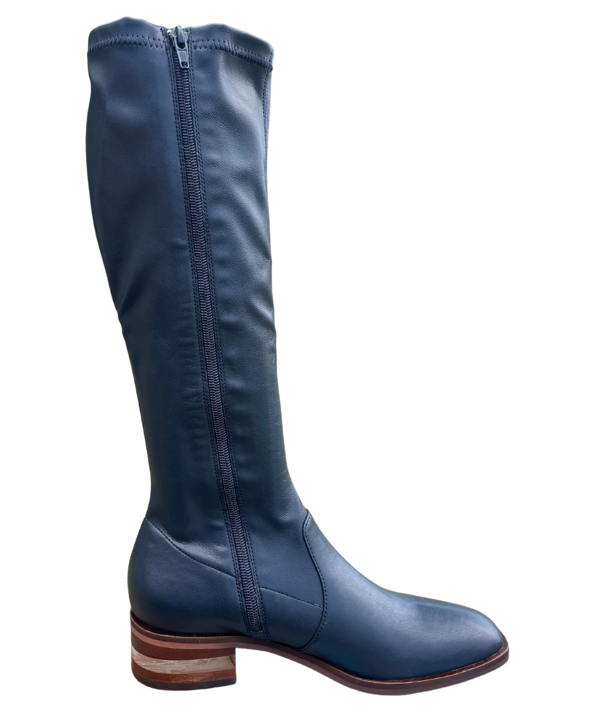 Flowing Navy Stretch Long Boot