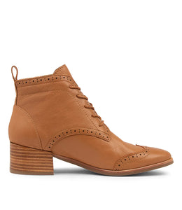 Seoul Dark Tan Leather Ankle Boots