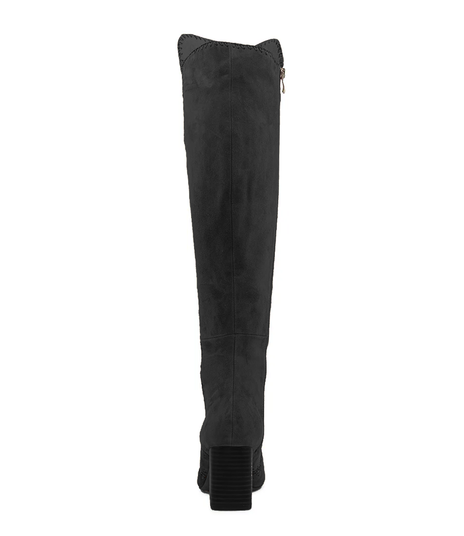 Swept Suede Knee High Boots